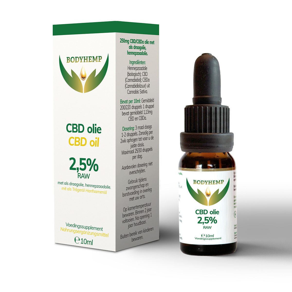 BODYHEMP CBD-olie 2,5% een 100% natuurlijke Full spectrum olie 10 ml