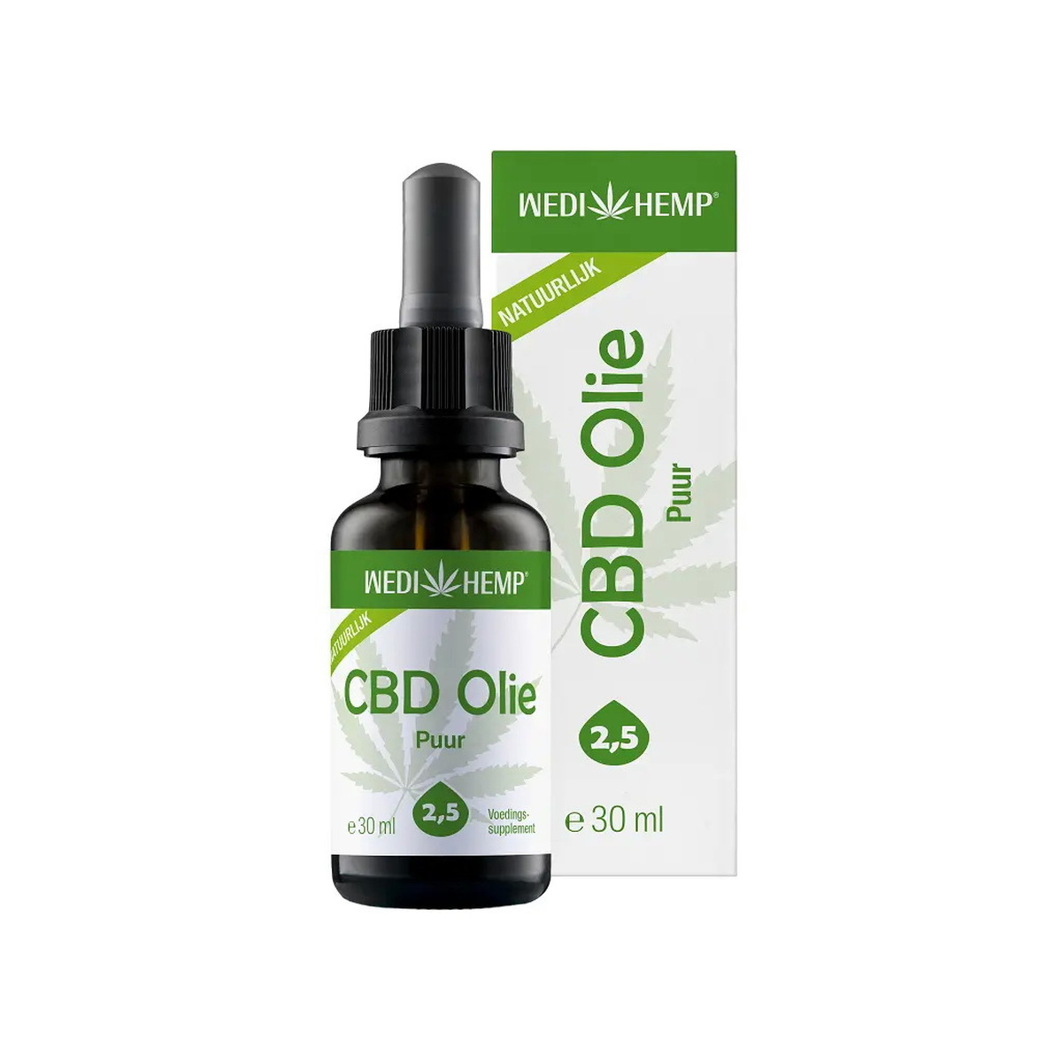 Wedihemp CBD-olie Puur en 100% THC-vrij, pipetflesje